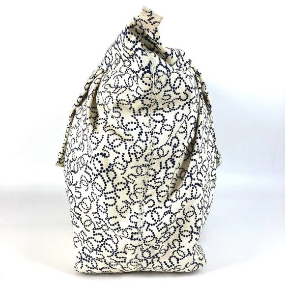 CHANEL Arabesque Bag Tote Bag Hand Bag Canvas White/Dark Navy Based - Picture 6 of 15